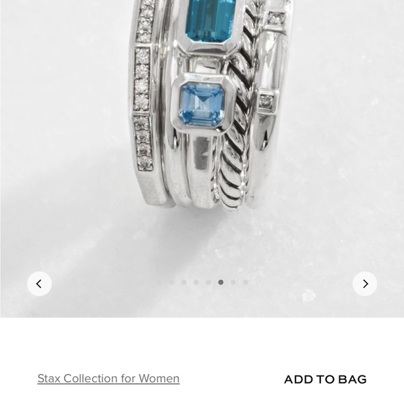 David Yurman London Blue Topaz Stax Five Row Ring - Picture 5 of 5